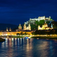 Salzburg-Nacht-Stadtsicht